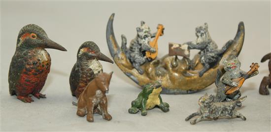 A miniature Austrian cold painted bronze Bulldog, Bulldog 2in.